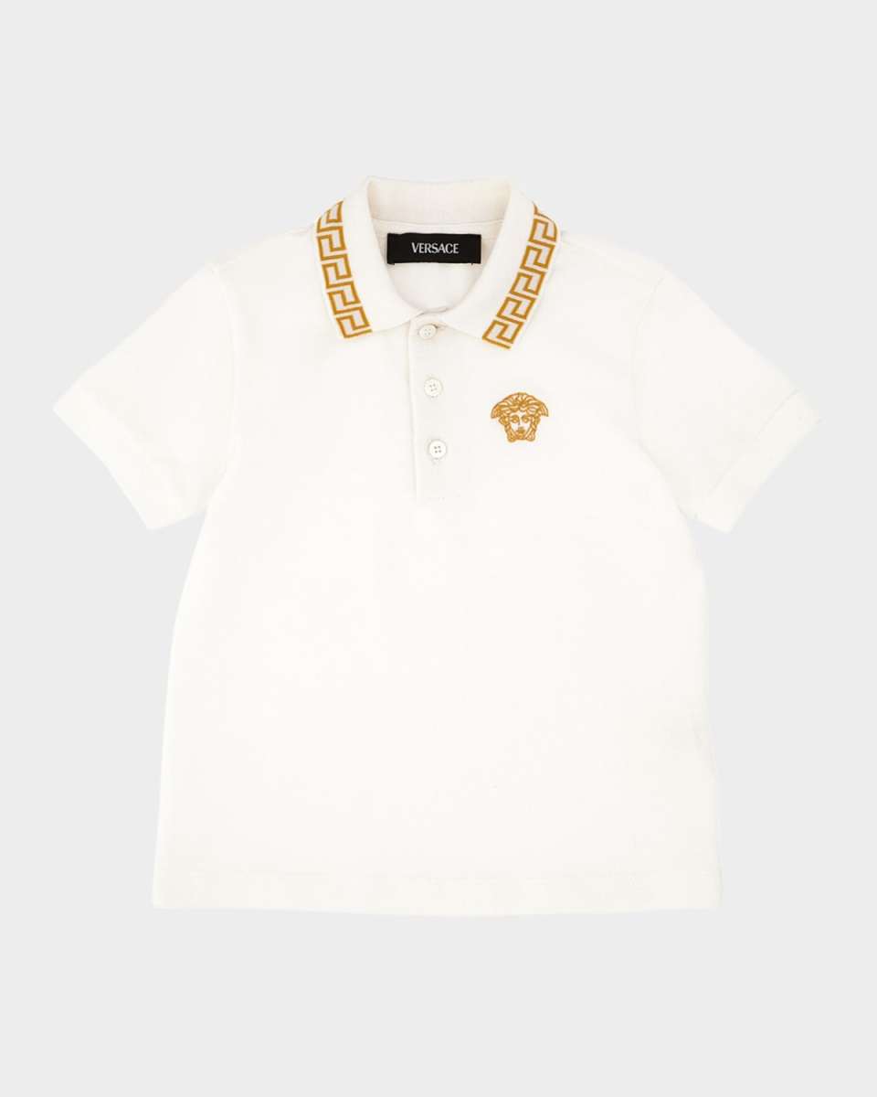 POLO PIQUET - GRECA - OUTLINE MEDUSA EMBROIDERY